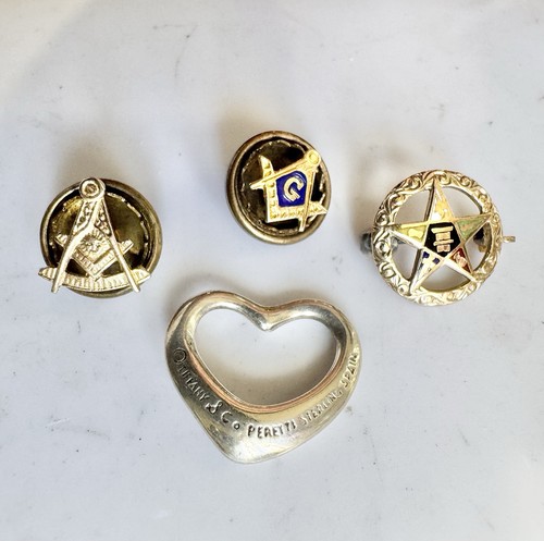 10k gold masonic lapel pins - 10k,
