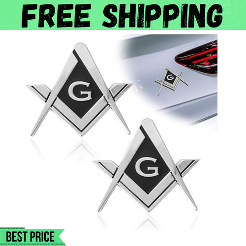 2pcs masonic car emblem - emblem, 2.75"