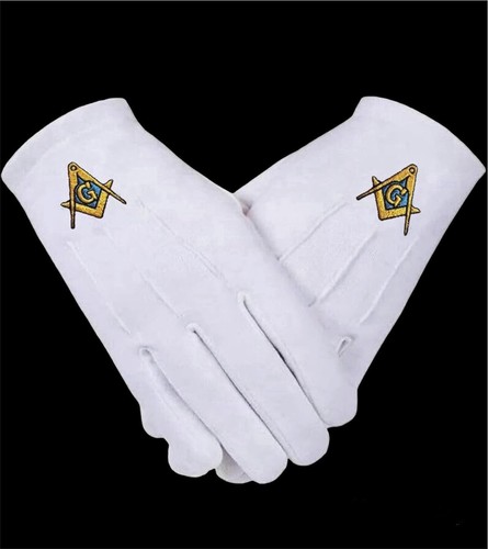 Masonic gloves embroidered - embroidered,