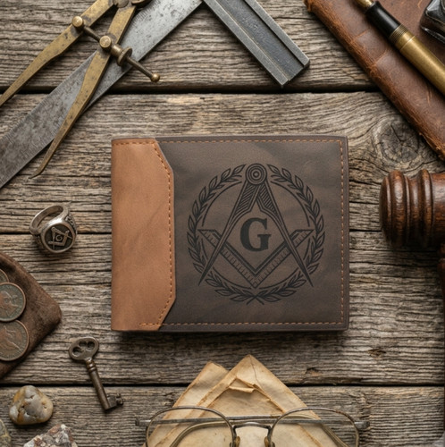 Freemason leatherette bifold - freemason,